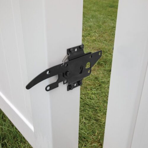 2 sided locking standard gate latch, stainless steel, black